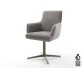 Chaise-pivotante Heira-Flex avec accoudoirs bouclé gris argenté pied de chaise 4 branches aspect titane pivotement sur 360° ressorts ensachés 5